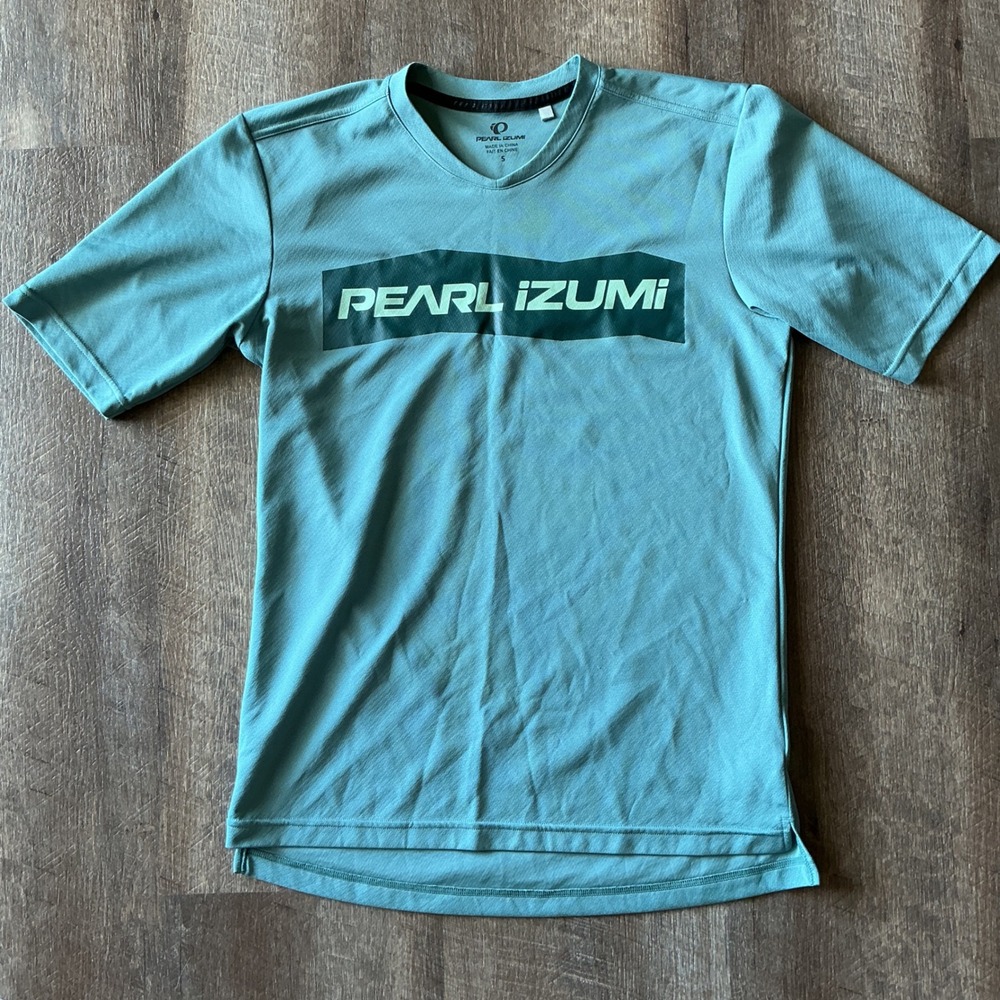 Pearl Izumi Teal Blue Graphic Cycling Jersey Short Sleeve Shirt